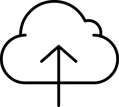 Siyah ve Beyaz Logo Simgesi PNG Biçimini Yükle. Web Sitesi Düğmesi, Mobil Uygulama Arayüzü, Dosya Aktarımı, Belge Paylaşımı, Bulut Depolama ve Veri Yedekleme için Minimalist Düz Tasarımlı Tek Renkli Ok Gönderme İşareti Grafiksel Elemanı