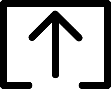Siyah ve Beyaz Logo Simgesi PNG Biçimini Yükle. Web Sitesi Düğmesi, Mobil Uygulama Arayüzü, Dosya Aktarımı, Belge Paylaşımı, Bulut Depolama ve Veri Yedekleme için Minimalist Düz Tasarımlı Tek Renkli Ok Gönderme İşareti Grafiksel Elemanı