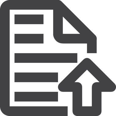 Siyah ve Beyaz Logo Simgesi PNG Biçimini Yükle. Web Sitesi Düğmesi, Mobil Uygulama Arayüzü, Dosya Aktarımı, Belge Paylaşımı, Bulut Depolama ve Veri Yedekleme için Minimalist Düz Tasarımlı Tek Renkli Ok Gönderme İşareti Grafiksel Elemanı