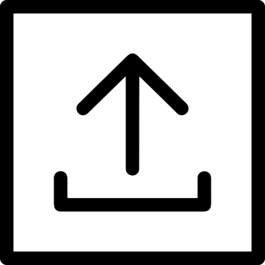 Siyah ve Beyaz Logo Simgesi PNG Biçimini Yükle. Web Sitesi Düğmesi, Mobil Uygulama Arayüzü, Dosya Aktarımı, Belge Paylaşımı, Bulut Depolama ve Veri Yedekleme için Minimalist Düz Tasarımlı Tek Renkli Ok Gönderme İşareti Grafiksel Elemanı