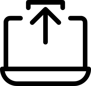 Siyah ve Beyaz Logo Simgesi PNG Biçimini Yükle. Web Sitesi Düğmesi, Mobil Uygulama Arayüzü, Dosya Aktarımı, Belge Paylaşımı, Bulut Depolama ve Veri Yedekleme için Minimalist Düz Tasarımlı Tek Renkli Ok Gönderme İşareti Grafiksel Elemanı