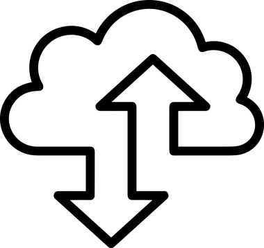 Siyah ve Beyaz Logo Simgesi PNG Biçimini Yükle. Web Sitesi Düğmesi, Mobil Uygulama Arayüzü, Dosya Aktarımı, Belge Paylaşımı, Bulut Depolama ve Veri Yedekleme için Minimalist Düz Tasarımlı Tek Renkli Ok Gönderme İşareti Grafiksel Elemanı