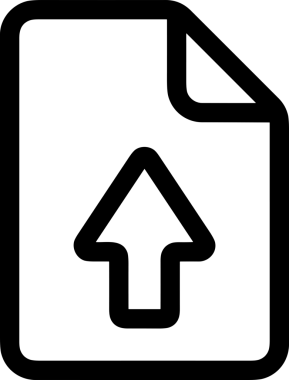 Siyah ve Beyaz Logo Simgesi PNG Biçimini Yükle. Web Sitesi Düğmesi, Mobil Uygulama Arayüzü, Dosya Aktarımı, Belge Paylaşımı, Bulut Depolama ve Veri Yedekleme için Minimalist Düz Tasarımlı Tek Renkli Ok Gönderme İşareti Grafiksel Elemanı