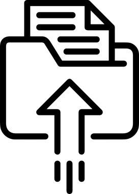 Siyah ve Beyaz Logo Simgesi PNG Biçimini Yükle. Web Sitesi Düğmesi, Mobil Uygulama Arayüzü, Dosya Aktarımı, Belge Paylaşımı, Bulut Depolama ve Veri Yedekleme için Minimalist Düz Tasarımlı Tek Renkli Ok Gönderme İşareti Grafiksel Elemanı