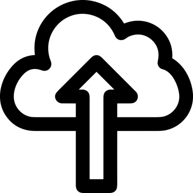 Siyah ve Beyaz Logo Simgesi PNG Biçimini Yükle. Web Sitesi Düğmesi, Mobil Uygulama Arayüzü, Dosya Aktarımı, Belge Paylaşımı, Bulut Depolama ve Veri Yedekleme için Minimalist Düz Tasarımlı Tek Renkli Ok Gönderme İşareti Grafiksel Elemanı