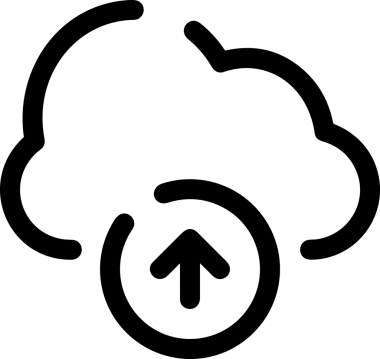 Siyah ve Beyaz Logo Simgesi PNG Biçimini Yükle. Web Sitesi Düğmesi, Mobil Uygulama Arayüzü, Dosya Aktarımı, Belge Paylaşımı, Bulut Depolama ve Veri Yedekleme için Minimalist Düz Tasarımlı Tek Renkli Ok Gönderme İşareti Grafiksel Elemanı