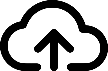 Siyah ve Beyaz Logo Simgesi PNG Biçimini Yükle. Web Sitesi Düğmesi, Mobil Uygulama Arayüzü, Dosya Aktarımı, Belge Paylaşımı, Bulut Depolama ve Veri Yedekleme için Minimalist Düz Tasarımlı Tek Renkli Ok Gönderme İşareti Grafiksel Elemanı