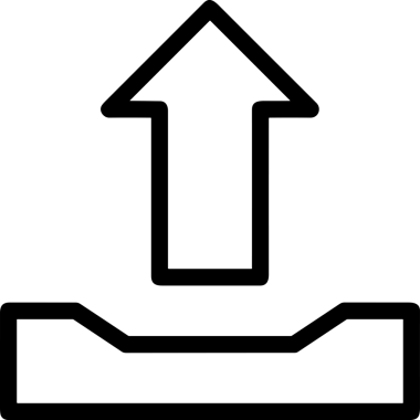 Siyah ve Beyaz Logo Simgesi PNG Biçimini Yükle. Web Sitesi Düğmesi, Mobil Uygulama Arayüzü, Dosya Aktarımı, Belge Paylaşımı, Bulut Depolama ve Veri Yedekleme için Minimalist Düz Tasarımlı Tek Renkli Ok Gönderme İşareti Grafiksel Elemanı