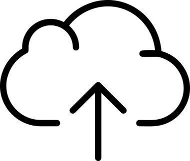 Siyah ve Beyaz Logo Simgesi PNG Biçimini Yükle. Web Sitesi Düğmesi, Mobil Uygulama Arayüzü, Dosya Aktarımı, Belge Paylaşımı, Bulut Depolama ve Veri Yedekleme için Minimalist Düz Tasarımlı Tek Renkli Ok Gönderme İşareti Grafiksel Elemanı