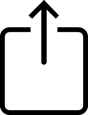 Siyah ve Beyaz Logo Simgesi PNG Biçimini Yükle. Web Sitesi Düğmesi, Mobil Uygulama Arayüzü, Dosya Aktarımı, Belge Paylaşımı, Bulut Depolama ve Veri Yedekleme için Minimalist Düz Tasarımlı Tek Renkli Ok Gönderme İşareti Grafiksel Elemanı