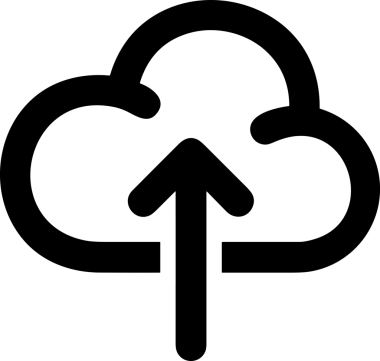 Siyah ve Beyaz Logo Simgesi PNG Biçimini Yükle. Web Sitesi Düğmesi, Mobil Uygulama Arayüzü, Dosya Aktarımı, Belge Paylaşımı, Bulut Depolama ve Veri Yedekleme için Minimalist Düz Tasarımlı Tek Renkli Ok Gönderme İşareti Grafiksel Elemanı