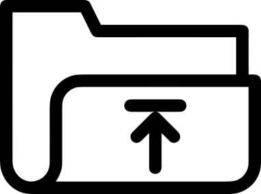 Siyah ve Beyaz Logo Simgesi PNG Biçimini Yükle. Web Sitesi Düğmesi, Mobil Uygulama Arayüzü, Dosya Aktarımı, Belge Paylaşımı, Bulut Depolama ve Veri Yedekleme için Minimalist Düz Tasarımlı Tek Renkli Ok Gönderme İşareti Grafiksel Elemanı