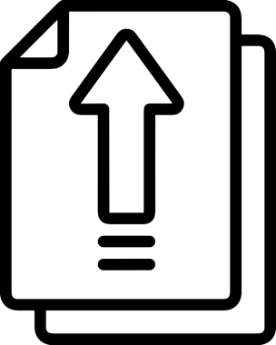 Siyah ve Beyaz Logo Simgesi PNG Biçimini Yükle. Web Sitesi Düğmesi, Mobil Uygulama Arayüzü, Dosya Aktarımı, Belge Paylaşımı, Bulut Depolama ve Veri Yedekleme için Minimalist Düz Tasarımlı Tek Renkli Ok Gönderme İşareti Grafiksel Elemanı