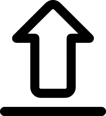 Siyah ve Beyaz Logo Simgesi PNG Biçimini Yükle. Web Sitesi Düğmesi, Mobil Uygulama Arayüzü, Dosya Aktarımı, Belge Paylaşımı, Bulut Depolama ve Veri Yedekleme için Minimalist Düz Tasarımlı Tek Renkli Ok Gönderme İşareti Grafiksel Elemanı