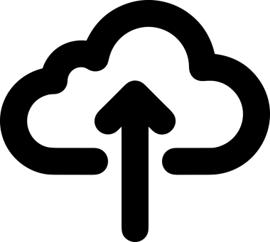 Siyah ve Beyaz Logo Simgesi PNG Biçimini Yükle. Web Sitesi Düğmesi, Mobil Uygulama Arayüzü, Dosya Aktarımı, Belge Paylaşımı, Bulut Depolama ve Veri Yedekleme için Minimalist Düz Tasarımlı Tek Renkli Ok Gönderme İşareti Grafiksel Elemanı