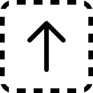 Siyah ve Beyaz Logo Simgesi PNG Biçimini Yükle. Web Sitesi Düğmesi, Mobil Uygulama Arayüzü, Dosya Aktarımı, Belge Paylaşımı, Bulut Depolama ve Veri Yedekleme için Minimalist Düz Tasarımlı Tek Renkli Ok Gönderme İşareti Grafiksel Elemanı