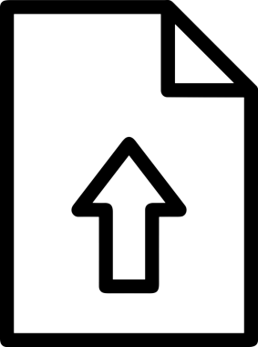 Siyah ve Beyaz Logo Simgesi PNG Biçimini Yükle. Web Sitesi Düğmesi, Mobil Uygulama Arayüzü, Dosya Aktarımı, Belge Paylaşımı, Bulut Depolama ve Veri Yedekleme için Minimalist Düz Tasarımlı Tek Renkli Ok Gönderme İşareti Grafiksel Elemanı