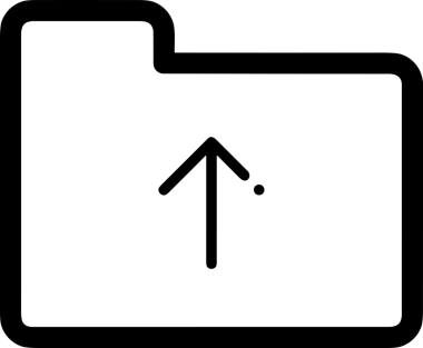 Siyah ve Beyaz Logo Simgesi PNG Biçimini Yükle. Web Sitesi Düğmesi, Mobil Uygulama Arayüzü, Dosya Aktarımı, Belge Paylaşımı, Bulut Depolama ve Veri Yedekleme için Minimalist Düz Tasarımlı Tek Renkli Ok Gönderme İşareti Grafiksel Elemanı