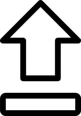 Siyah ve Beyaz Logo Simgesi PNG Biçimini Yükle. Web Sitesi Düğmesi, Mobil Uygulama Arayüzü, Dosya Aktarımı, Belge Paylaşımı, Bulut Depolama ve Veri Yedekleme için Minimalist Düz Tasarımlı Tek Renkli Ok Gönderme İşareti Grafiksel Elemanı