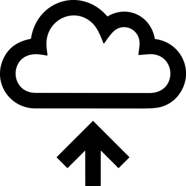 Siyah ve Beyaz Logo Simgesi PNG Biçimini Yükle. Web Sitesi Düğmesi, Mobil Uygulama Arayüzü, Dosya Aktarımı, Belge Paylaşımı, Bulut Depolama ve Veri Yedekleme için Minimalist Düz Tasarımlı Tek Renkli Ok Gönderme İşareti Grafiksel Elemanı