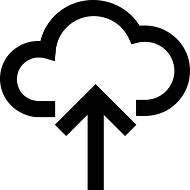 Siyah ve Beyaz Logo Simgesi PNG Biçimini Yükle. Web Sitesi Düğmesi, Mobil Uygulama Arayüzü, Dosya Aktarımı, Belge Paylaşımı, Bulut Depolama ve Veri Yedekleme için Minimalist Düz Tasarımlı Tek Renkli Ok Gönderme İşareti Grafiksel Elemanı