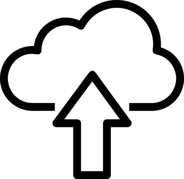 Siyah ve Beyaz Logo Simgesi PNG Biçimini Yükle. Web Sitesi Düğmesi, Mobil Uygulama Arayüzü, Dosya Aktarımı, Belge Paylaşımı, Bulut Depolama ve Veri Yedekleme için Minimalist Düz Tasarımlı Tek Renkli Ok Gönderme İşareti Grafiksel Elemanı