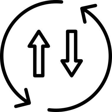 Siyah ve Beyaz Logo Simgesi PNG Biçimini Yükle. Web Sitesi Düğmesi, Mobil Uygulama Arayüzü, Dosya Aktarımı, Belge Paylaşımı, Bulut Depolama ve Veri Yedekleme için Minimalist Düz Tasarımlı Tek Renkli Ok Gönderme İşareti Grafiksel Elemanı