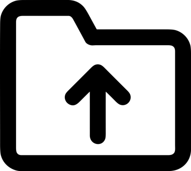 Siyah ve Beyaz Logo Simgesi PNG Biçimini Yükle. Web Sitesi Düğmesi, Mobil Uygulama Arayüzü, Dosya Aktarımı, Belge Paylaşımı, Bulut Depolama ve Veri Yedekleme için Minimalist Düz Tasarımlı Tek Renkli Ok Gönderme İşareti Grafiksel Elemanı