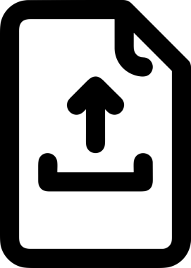 Siyah ve Beyaz Logo Simgesi PNG Biçimini Yükle. Web Sitesi Düğmesi, Mobil Uygulama Arayüzü, Dosya Aktarımı, Belge Paylaşımı, Bulut Depolama ve Veri Yedekleme için Minimalist Düz Tasarımlı Tek Renkli Ok Gönderme İşareti Grafiksel Elemanı