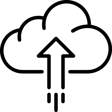 Siyah ve Beyaz Logo Simgesi PNG Biçimini Yükle. Web Sitesi Düğmesi, Mobil Uygulama Arayüzü, Dosya Aktarımı, Belge Paylaşımı, Bulut Depolama ve Veri Yedekleme için Minimalist Düz Tasarımlı Tek Renkli Ok Gönderme İşareti Grafiksel Elemanı