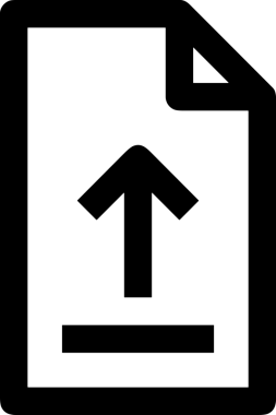 Siyah ve Beyaz Logo Simgesi PNG Biçimini Yükle. Web Sitesi Düğmesi, Mobil Uygulama Arayüzü, Dosya Aktarımı, Belge Paylaşımı, Bulut Depolama ve Veri Yedekleme için Minimalist Düz Tasarımlı Tek Renkli Ok Gönderme İşareti Grafiksel Elemanı