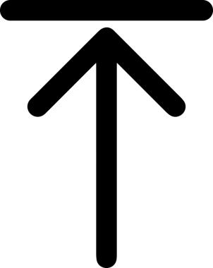 Siyah ve Beyaz Logo Simgesi PNG Biçimini Yükle. Web Sitesi Düğmesi, Mobil Uygulama Arayüzü, Dosya Aktarımı, Belge Paylaşımı, Bulut Depolama ve Veri Yedekleme için Minimalist Düz Tasarımlı Tek Renkli Ok Gönderme İşareti Grafiksel Elemanı