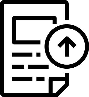 Siyah ve Beyaz Logo Simgesi PNG Biçimini Yükle. Web Sitesi Düğmesi, Mobil Uygulama Arayüzü, Dosya Aktarımı, Belge Paylaşımı, Bulut Depolama ve Veri Yedekleme için Minimalist Düz Tasarımlı Tek Renkli Ok Gönderme İşareti Grafiksel Elemanı
