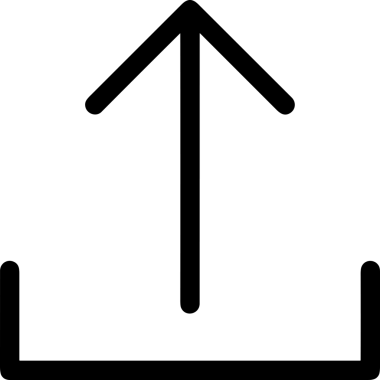 Siyah ve Beyaz Logo Simgesi PNG Biçimini Yükle. Web Sitesi Düğmesi, Mobil Uygulama Arayüzü, Dosya Aktarımı, Belge Paylaşımı, Bulut Depolama ve Veri Yedekleme için Minimalist Düz Tasarımlı Tek Renkli Ok Gönderme İşareti Grafiksel Elemanı