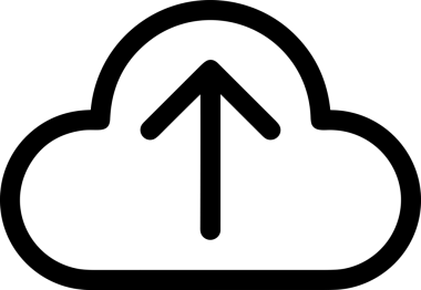 Siyah ve Beyaz Logo Simgesi PNG Biçimini Yükle. Web Sitesi Düğmesi, Mobil Uygulama Arayüzü, Dosya Aktarımı, Belge Paylaşımı, Bulut Depolama ve Veri Yedekleme için Minimalist Düz Tasarımlı Tek Renkli Ok Gönderme İşareti Grafiksel Elemanı