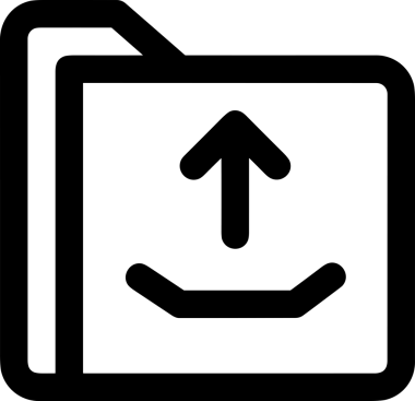 Siyah ve Beyaz Logo Simgesi PNG Biçimini Yükle. Web Sitesi Düğmesi, Mobil Uygulama Arayüzü, Dosya Aktarımı, Belge Paylaşımı, Bulut Depolama ve Veri Yedekleme için Minimalist Düz Tasarımlı Tek Renkli Ok Gönderme İşareti Grafiksel Elemanı