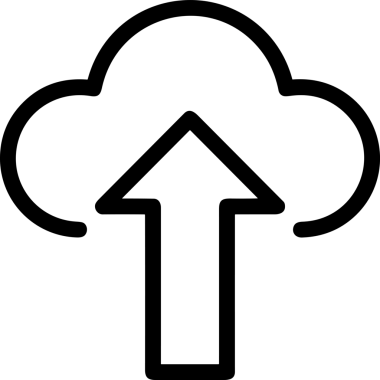 Siyah ve Beyaz Logo Simgesi PNG Biçimini Yükle. Web Sitesi Düğmesi, Mobil Uygulama Arayüzü, Dosya Aktarımı, Belge Paylaşımı, Bulut Depolama ve Veri Yedekleme için Minimalist Düz Tasarımlı Tek Renkli Ok Gönderme İşareti Grafiksel Elemanı