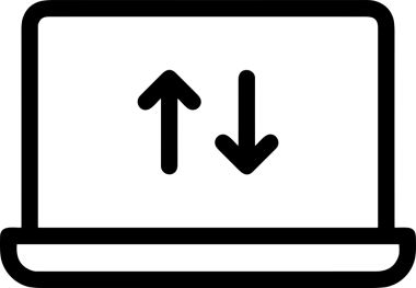 Siyah ve Beyaz Logo Simgesi PNG Biçimini Yükle. Web Sitesi Düğmesi, Mobil Uygulama Arayüzü, Dosya Aktarımı, Belge Paylaşımı, Bulut Depolama ve Veri Yedekleme için Minimalist Düz Tasarımlı Tek Renkli Ok Gönderme İşareti Grafiksel Elemanı
