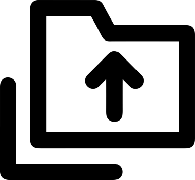Siyah ve Beyaz Logo Simgesi PNG Biçimini Yükle. Web Sitesi Düğmesi, Mobil Uygulama Arayüzü, Dosya Aktarımı, Belge Paylaşımı, Bulut Depolama ve Veri Yedekleme için Minimalist Düz Tasarımlı Tek Renkli Ok Gönderme İşareti Grafiksel Elemanı
