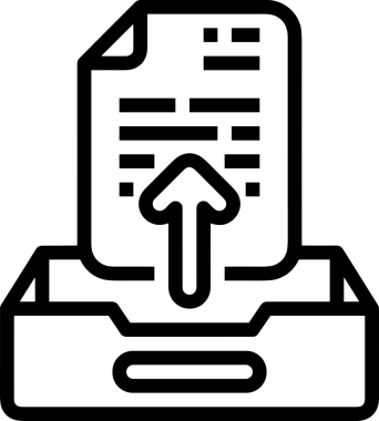 Siyah ve Beyaz Logo Simgesi PNG Biçimini Yükle. Web Sitesi Düğmesi, Mobil Uygulama Arayüzü, Dosya Aktarımı, Belge Paylaşımı, Bulut Depolama ve Veri Yedekleme için Minimalist Düz Tasarımlı Tek Renkli Ok Gönderme İşareti Grafiksel Elemanı