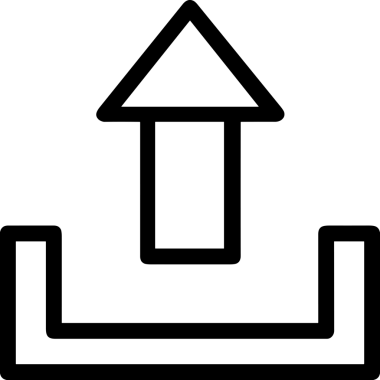 Siyah ve Beyaz Logo Simgesi PNG Biçimini Yükle. Web Sitesi Düğmesi, Mobil Uygulama Arayüzü, Dosya Aktarımı, Belge Paylaşımı, Bulut Depolama ve Veri Yedekleme için Minimalist Düz Tasarımlı Tek Renkli Ok Gönderme İşareti Grafiksel Elemanı