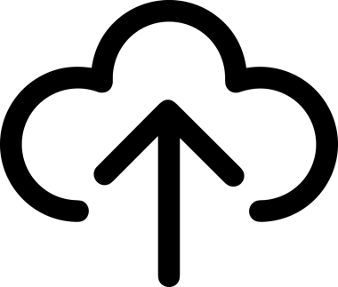 Siyah ve Beyaz Logo Simgesi PNG Biçimini Yükle. Web Sitesi Düğmesi, Mobil Uygulama Arayüzü, Dosya Aktarımı, Belge Paylaşımı, Bulut Depolama ve Veri Yedekleme için Minimalist Düz Tasarımlı Tek Renkli Ok Gönderme İşareti Grafiksel Elemanı