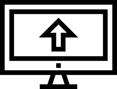 Siyah ve Beyaz Logo Simgesi PNG Biçimini Yükle. Web Sitesi Düğmesi, Mobil Uygulama Arayüzü, Dosya Aktarımı, Belge Paylaşımı, Bulut Depolama ve Veri Yedekleme için Minimalist Düz Tasarımlı Tek Renkli Ok Gönderme İşareti Grafiksel Elemanı