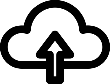 Siyah ve Beyaz Logo Simgesi PNG Biçimini Yükle. Web Sitesi Düğmesi, Mobil Uygulama Arayüzü, Dosya Aktarımı, Belge Paylaşımı, Bulut Depolama ve Veri Yedekleme için Minimalist Düz Tasarımlı Tek Renkli Ok Gönderme İşareti Grafiksel Elemanı