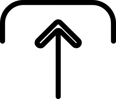 Siyah ve Beyaz Logo Simgesi PNG Biçimini Yükle. Web Sitesi Düğmesi, Mobil Uygulama Arayüzü, Dosya Aktarımı, Belge Paylaşımı, Bulut Depolama ve Veri Yedekleme için Minimalist Düz Tasarımlı Tek Renkli Ok Gönderme İşareti Grafiksel Elemanı