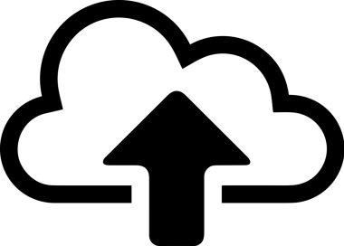 Siyah ve Beyaz Logo Simgesi PNG Biçimini Yükle. Web Sitesi Düğmesi, Mobil Uygulama Arayüzü, Dosya Aktarımı, Belge Paylaşımı, Bulut Depolama ve Veri Yedekleme için Minimalist Düz Tasarımlı Tek Renkli Ok Gönderme İşareti Grafiksel Elemanı