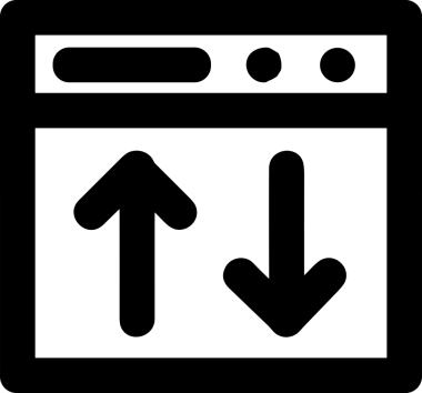 Siyah ve Beyaz Logo Simgesi PNG Biçimini Yükle. Web Sitesi Düğmesi, Mobil Uygulama Arayüzü, Dosya Aktarımı, Belge Paylaşımı, Bulut Depolama ve Veri Yedekleme için Minimalist Düz Tasarımlı Tek Renkli Ok Gönderme İşareti Grafiksel Elemanı