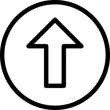 Siyah ve Beyaz Logo Simgesi PNG Biçimini Yükle. Web Sitesi Düğmesi, Mobil Uygulama Arayüzü, Dosya Aktarımı, Belge Paylaşımı, Bulut Depolama ve Veri Yedekleme için Minimalist Düz Tasarımlı Tek Renkli Ok Gönderme İşareti Grafiksel Elemanı