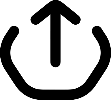 Siyah ve Beyaz Logo Simgesi PNG Biçimini Yükle. Web Sitesi Düğmesi, Mobil Uygulama Arayüzü, Dosya Aktarımı, Belge Paylaşımı, Bulut Depolama ve Veri Yedekleme için Minimalist Düz Tasarımlı Tek Renkli Ok Gönderme İşareti Grafiksel Elemanı