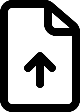 Siyah ve Beyaz Logo Simgesi PNG Biçimini Yükle. Web Sitesi Düğmesi, Mobil Uygulama Arayüzü, Dosya Aktarımı, Belge Paylaşımı, Bulut Depolama ve Veri Yedekleme için Minimalist Düz Tasarımlı Tek Renkli Ok Gönderme İşareti Grafiksel Elemanı